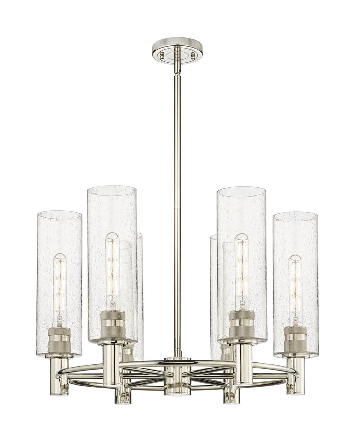 Innovations Lighting Crown Point 12" Chandelier - Polished Nickel Chandeliers Innovations Lighting Seedy ; Glass Type: Seedy  