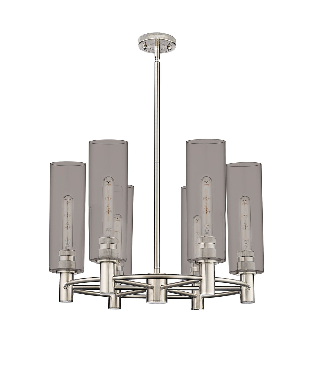 Innovations Lighting Crown Point 12" Chandelier - Polished Nickel Chandeliers Innovations Lighting Light Smoke ; Glass Type: Smoked  