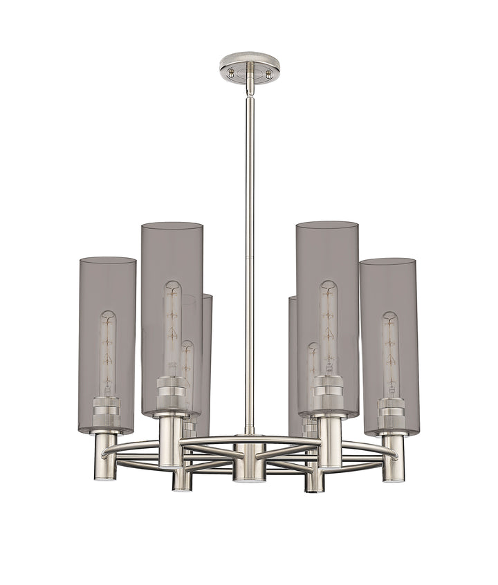 Innovations Lighting Crown Point 12" Chandelier - Polished Nickel Chandeliers Innovations Lighting Light Smoke ; Glass Type: Smoked  