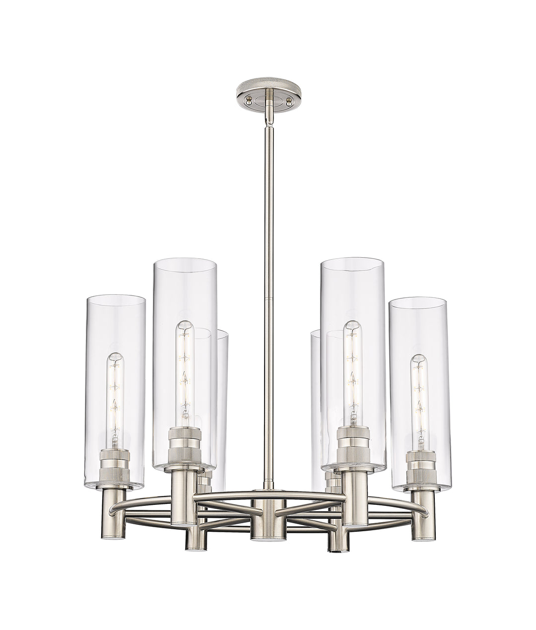 Innovations Lighting Crown Point 12" Chandelier - Satin Nickel Chandeliers Innovations Lighting Clear ; Glass Type: Clear  