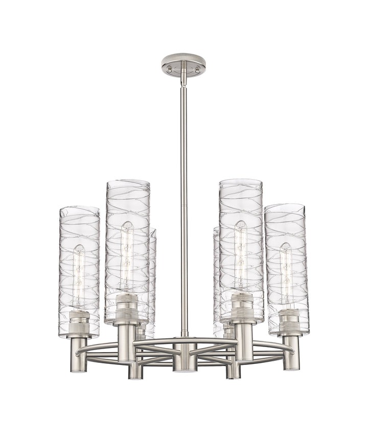 Innovations Lighting Crown Point 12" Chandelier - Satin Nickel Chandeliers Innovations Lighting Deco Swirl ; Glass Type: Transparent  