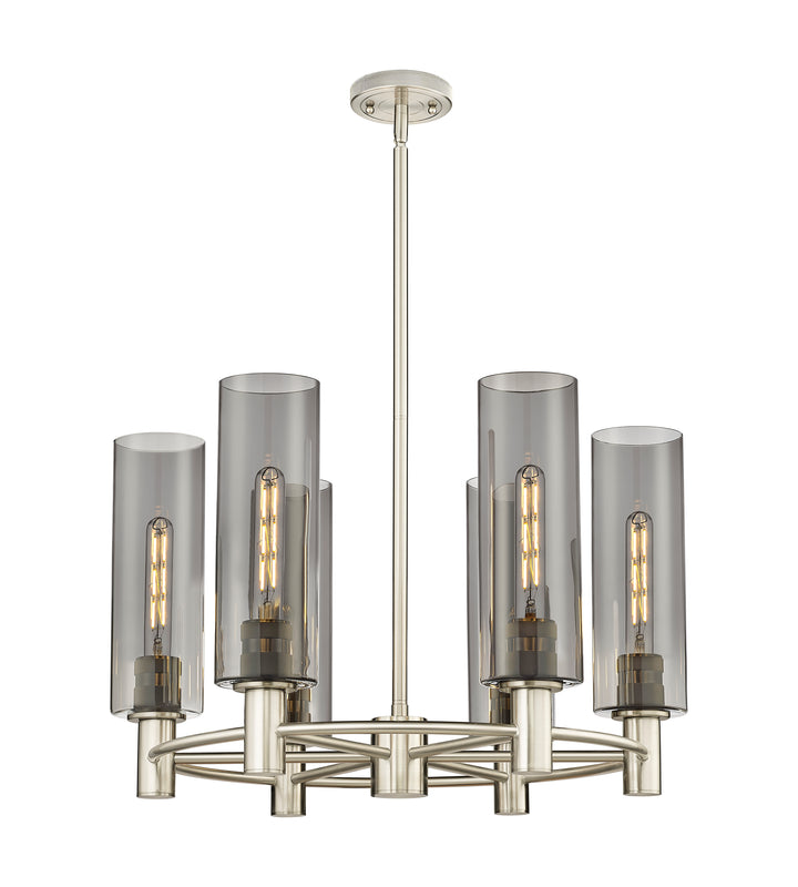 Innovations Lighting Crown Point 12" Chandelier - Satin Nickel Chandeliers Innovations Lighting Light Smoke ; Glass Type: Smoked  