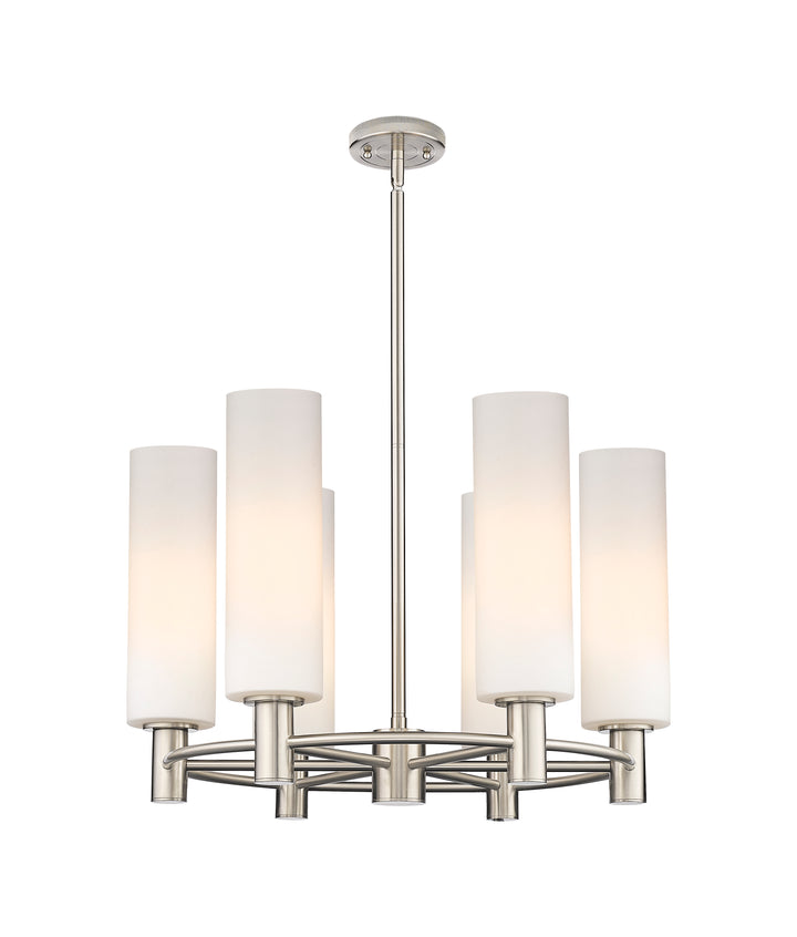 Innovations Lighting Crown Point 12" Chandelier - Satin Nickel Chandeliers Innovations Lighting White ; Glass Type: Frosted  