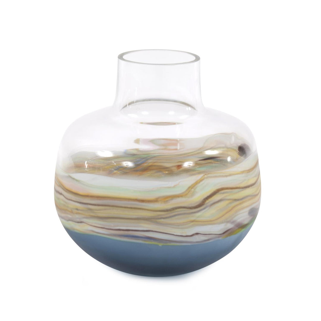 Howard Elliott Collection Cyprus Short Bulbous Hand Blown Glass Vase Vases Howard Elliott Collection   