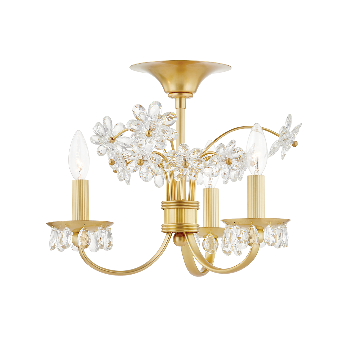 Hudson Valley Lighting Beaumont Semi Flush Semi Flush Hudson Valley Lighting Aged Brass  