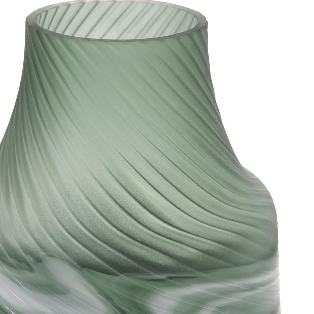 Howard Elliott Collection Teal Swirl Vase Small Vases Howard Elliott Collection   