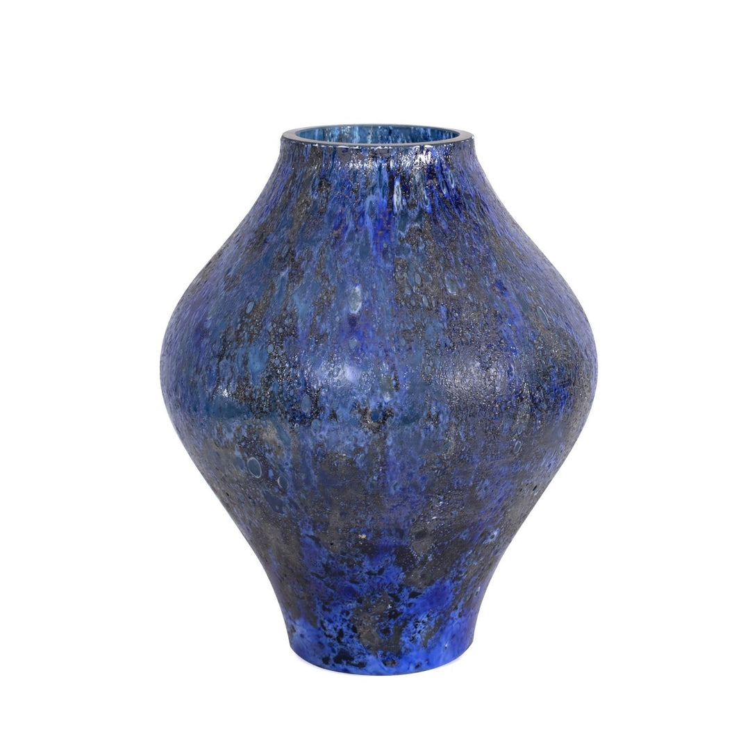 Howard Elliott Collection Zynsky Art Glass in Deep Azure Blue, Short Decorative Accents Howard Elliott Collection   