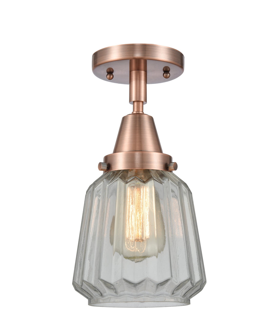 Innovations Lighting Chatham Flush Mount - Antique Copper Ceiling Flush Mounts Innovations Lighting   