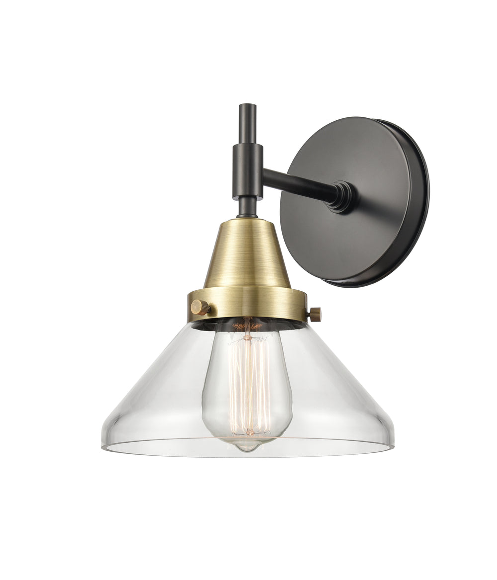 Innovations Lighting Caden Sconce - Black Antique Brass Wall Sconces Innovations Lighting Clear ; Glass Type: Transparent  