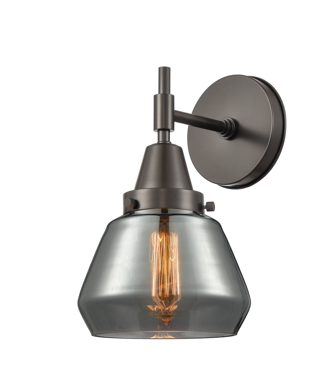 Innovations Lighting Fulton Sconce - Oil Rubbed Bronze Wall Sconces Innovations Lighting Light Smoke ; Glass Type: Colorful  