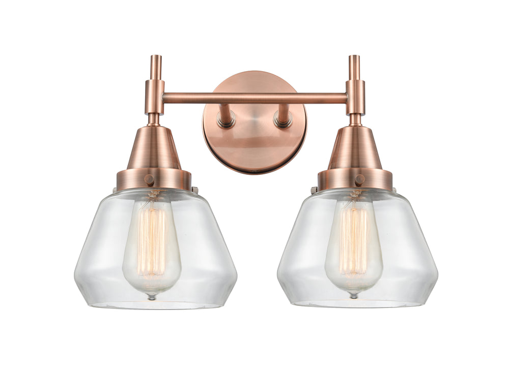 Innovations Lighting Fulton Bath Vanity Light - Antique Copper Vanity Lights Innovations Lighting Clear ; Glass Type: Transparent  