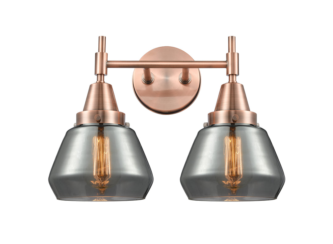 Innovations Lighting Fulton Bath Vanity Light - Antique Copper Vanity Lights Innovations Lighting Light Smoke ; Glass Type: Colorful  