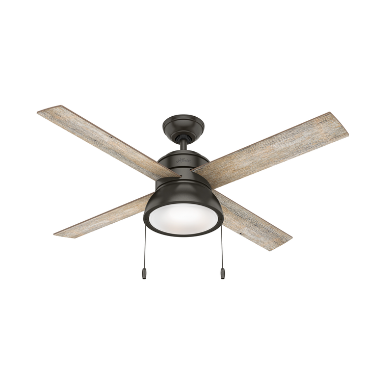 Hunter 52 inch Loki Ceiling Fan with LED Light Kit and Pull Chain Indoor Ceiling Fans Hunter   