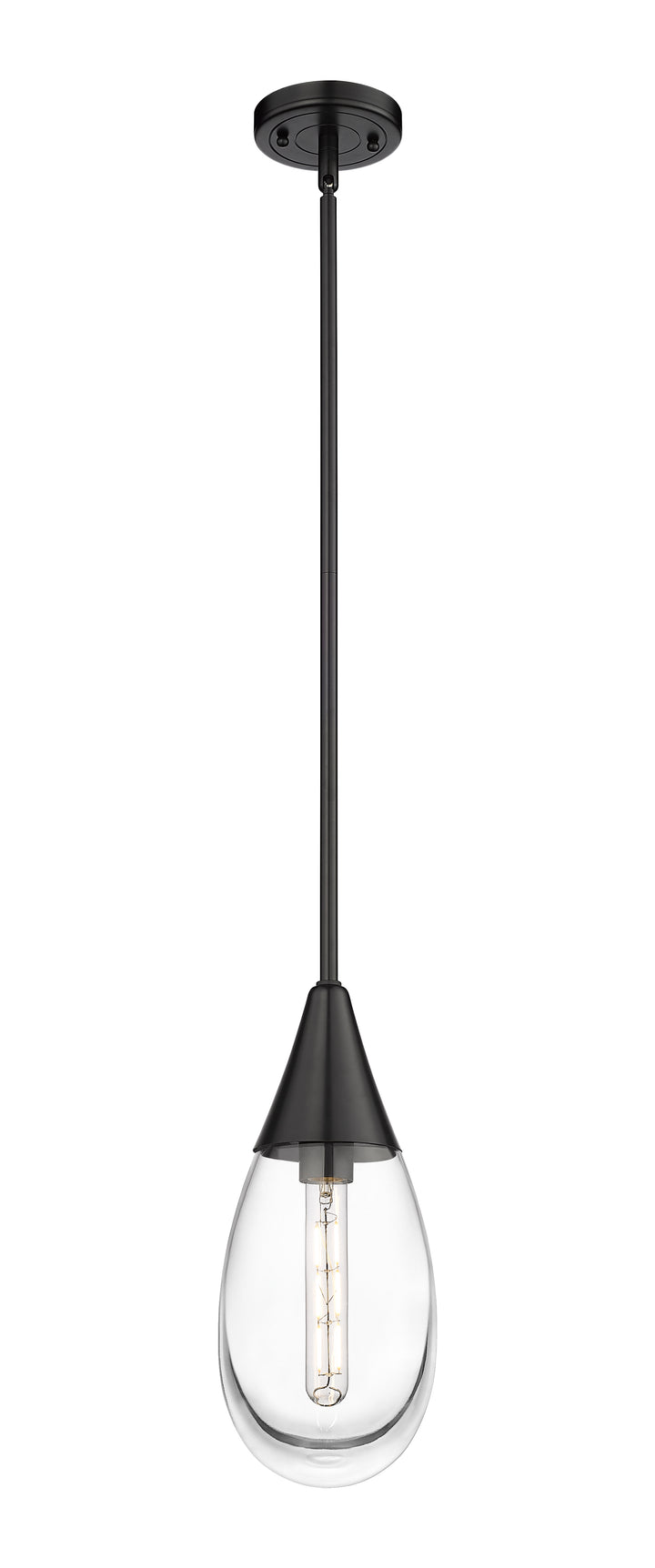 Innovations Lighting Malone 6" Pendant - Matte Black Pendants Innovations Lighting Clear ; Glass Type: Clear  