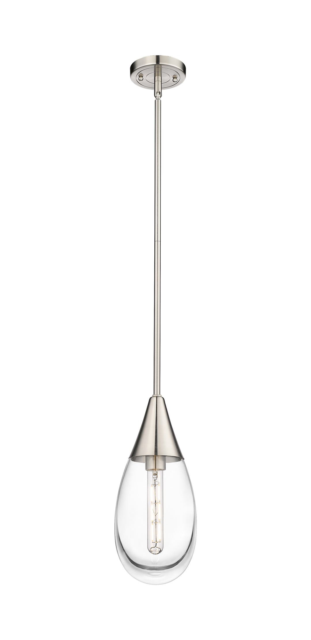 Innovations Lighting Malone 6" Pendant - Satin Nickel Pendants Innovations Lighting Clear ; Glass Type: Clear  