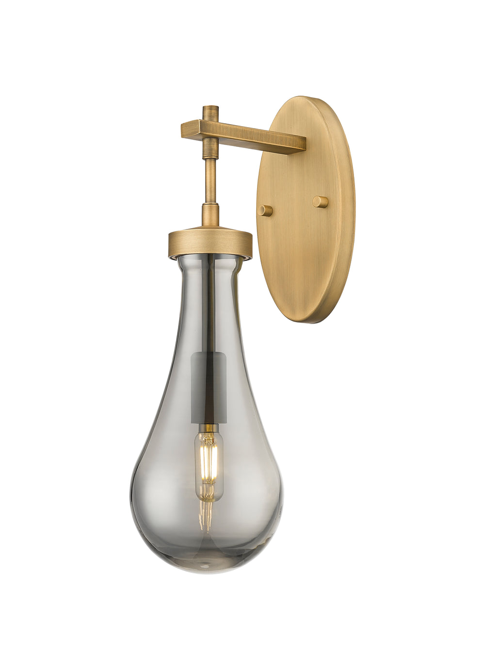 Innovations Lighting Owego 5" Sconce - Brushed Brass Wall Sconces Innovations Lighting Light Smoke ; Glass Type: Smoked  