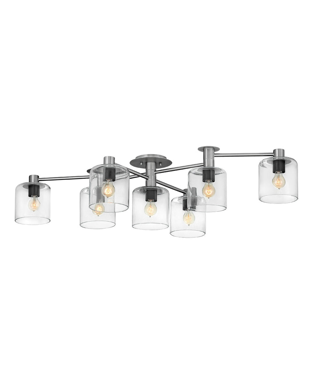 Hinkley Axel Semi-Flush Mount Ceiling Semi Flush Mounts Hinkley Brushed Nickel 27.5x58.75x12.5 