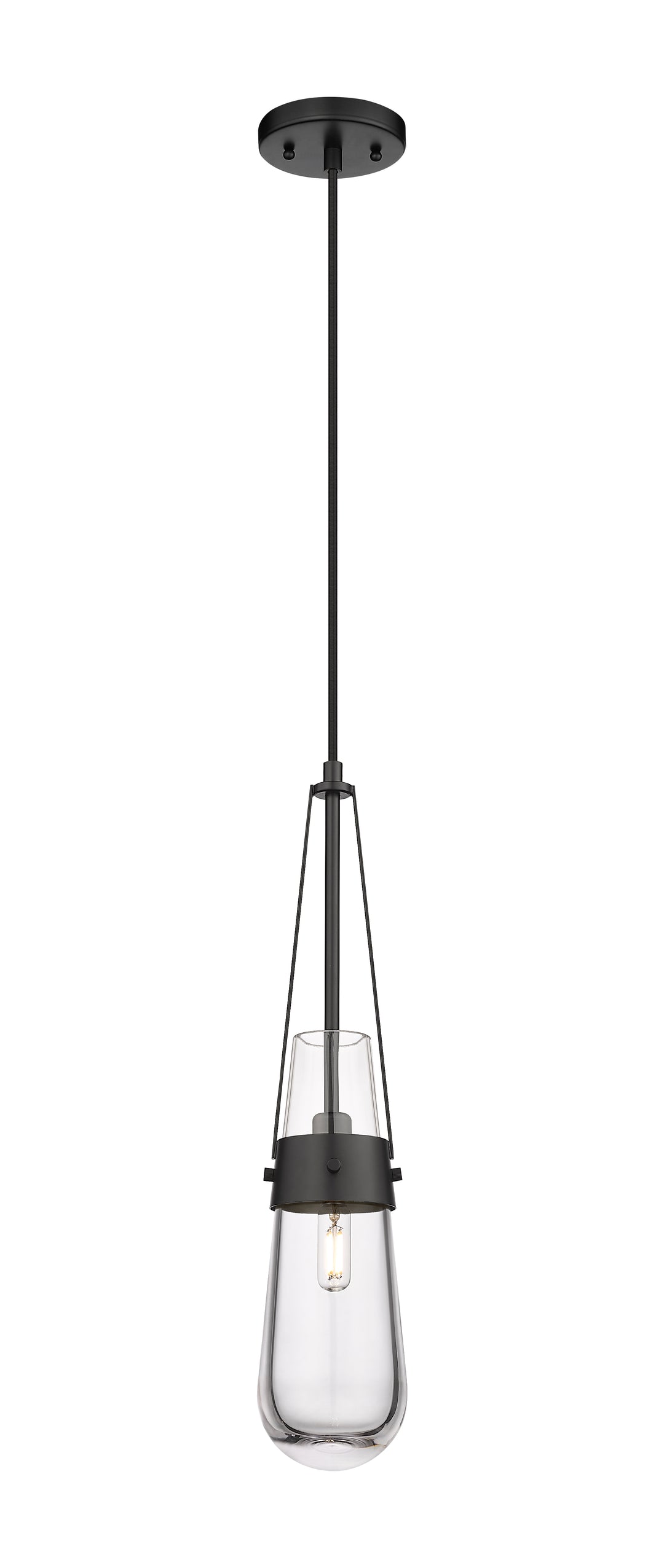 Innovations Lighting Milan 4" Pendant - Matte Black Pendants Innovations Lighting Clear ; Glass Type: Clear  