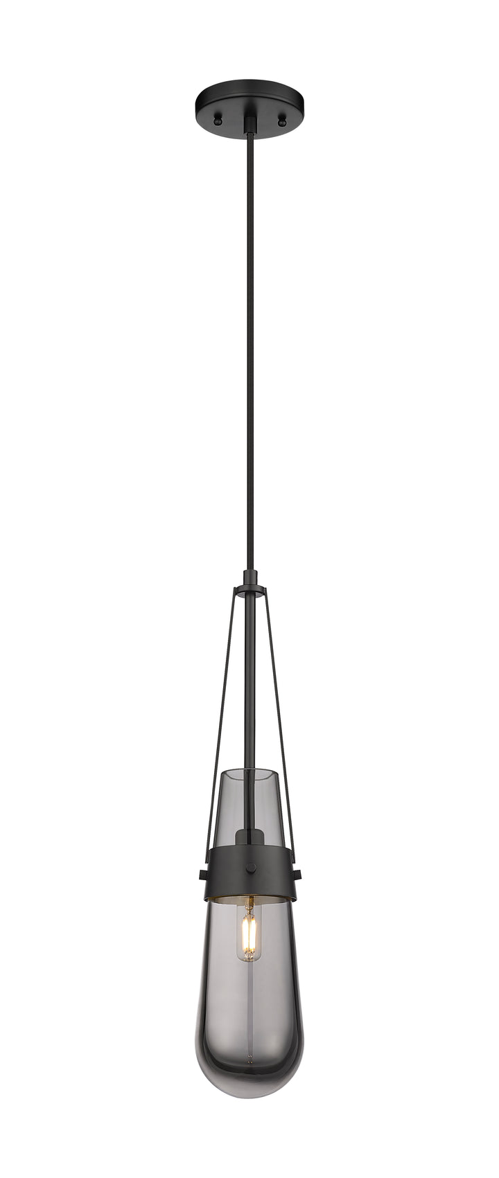 Innovations Lighting Milan 4" Pendant - Matte Black Pendants Innovations Lighting Light Smoke ; Glass Type: Smoked  