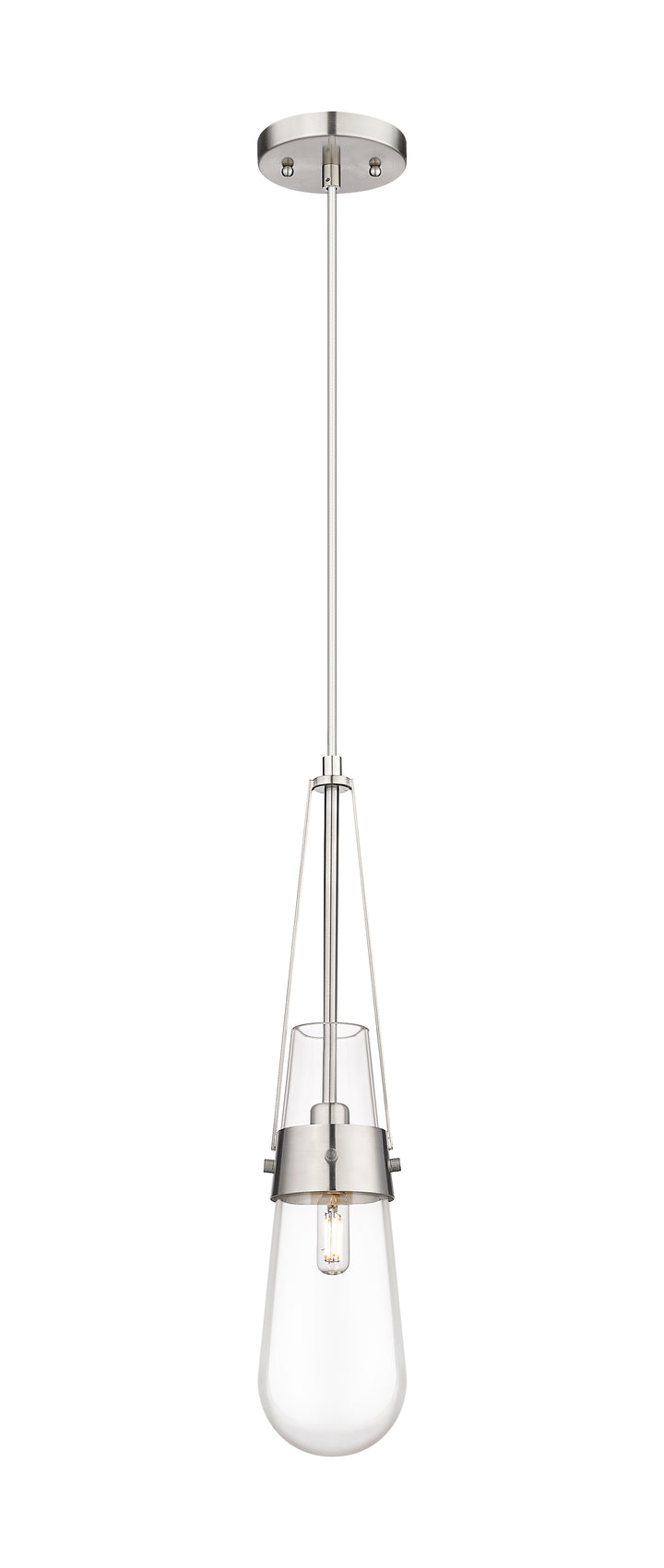 Innovations Lighting Milan 4" Pendant - Satin Nickel Pendants Innovations Lighting Clear ; Glass Type: Clear  