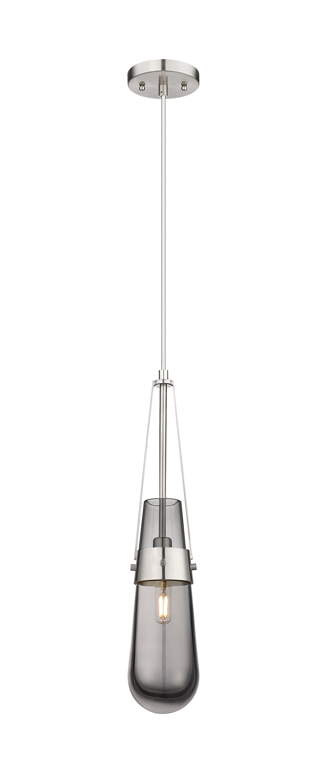 Innovations Lighting Milan 4" Pendant - Satin Nickel Pendants Innovations Lighting Light Smoke ; Glass Type: Smoked  