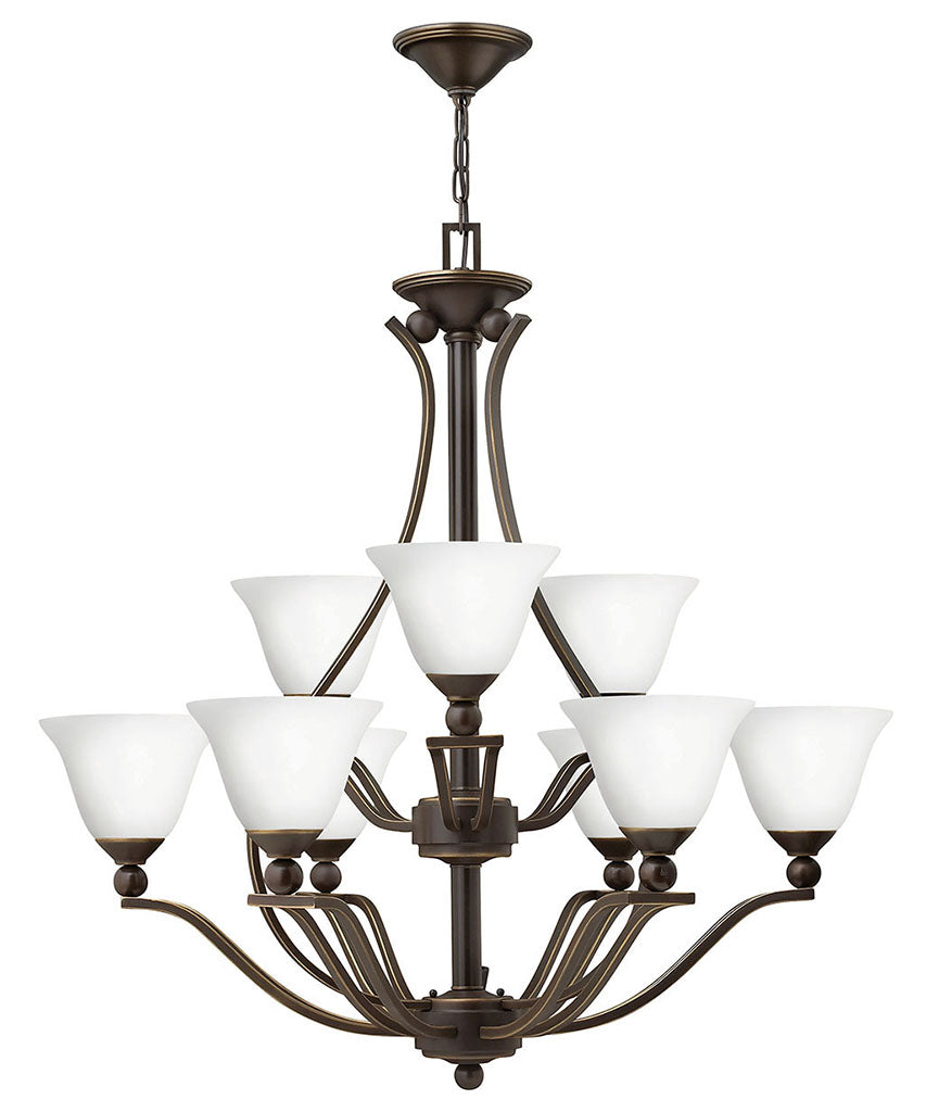 Hinkley Bolla Chandelier Chandeliers Hinkley Olde Bronze with Opal glass 35.25x35.25x37.5 