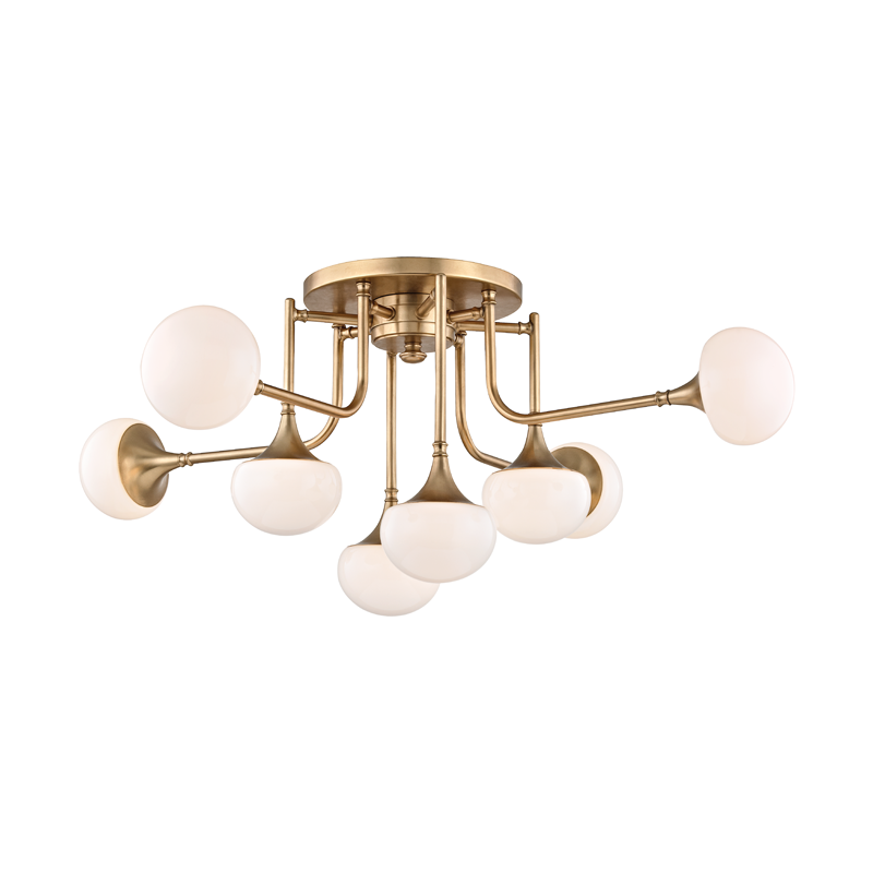 Hudson Valley Lighting Fleming Semi Flush Ceiling Semi Flush Mounts Hudson Valley Lighting Aged Brass  