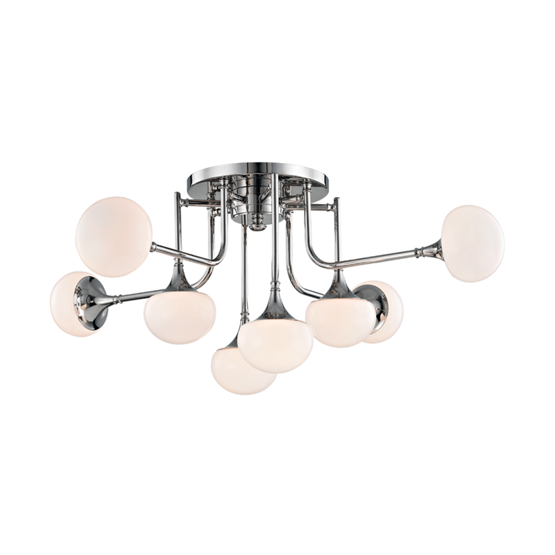 Hudson Valley Lighting Fleming Semi Flush Ceiling Semi Flush Mounts Hudson Valley Lighting Polished Nickel  