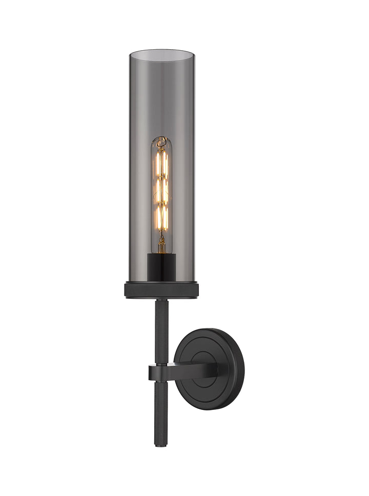 Innovations Lighting Lincoln 12" Sconce - Matte Black Wall Sconces Innovations Lighting Light Smoke ; Glass Type: Smoked  