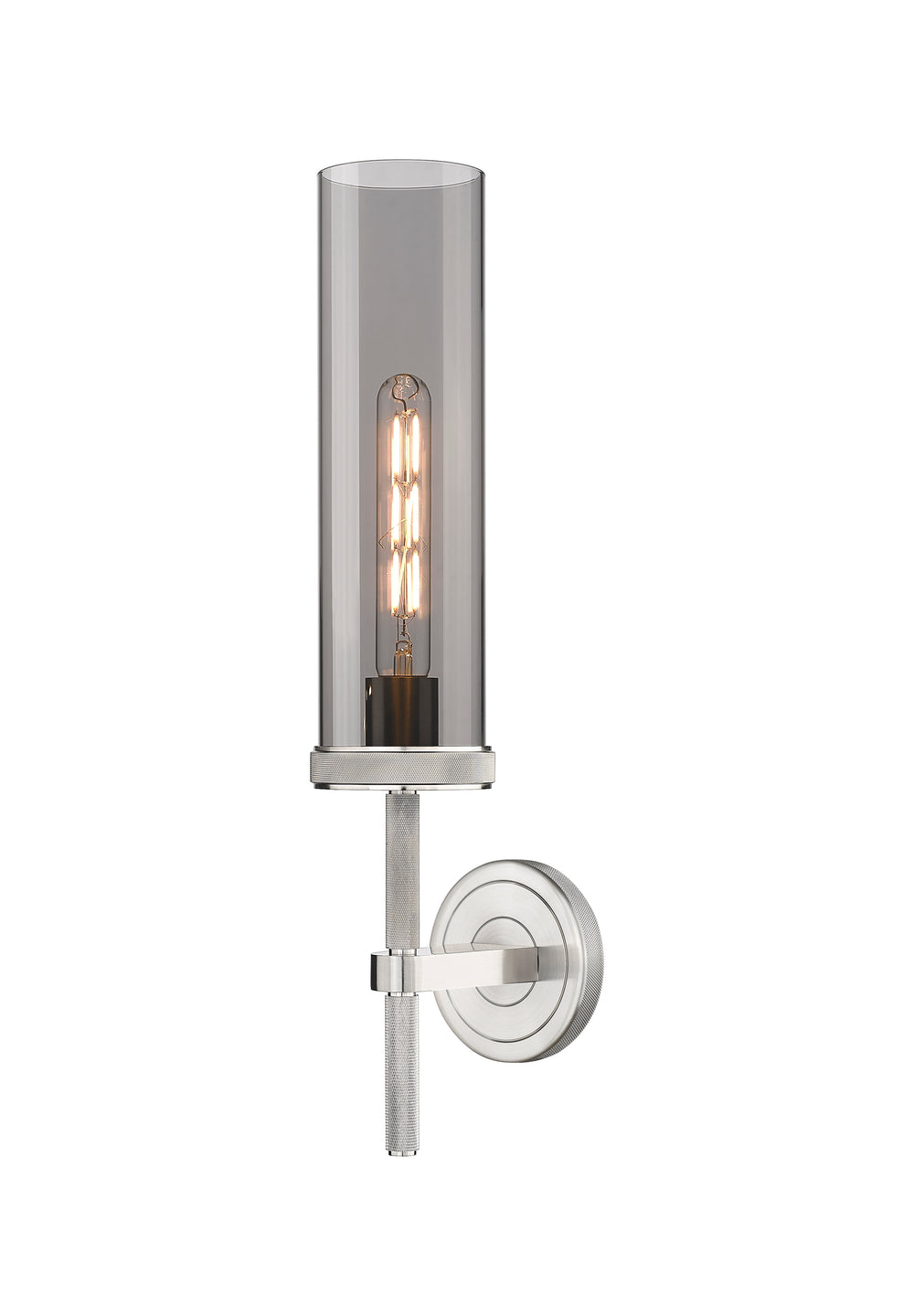 Innovations Lighting Lincoln 12" Sconce - Satin Nickel Wall Sconces Innovations Lighting Light Smoke ; Glass Type: Smoked  