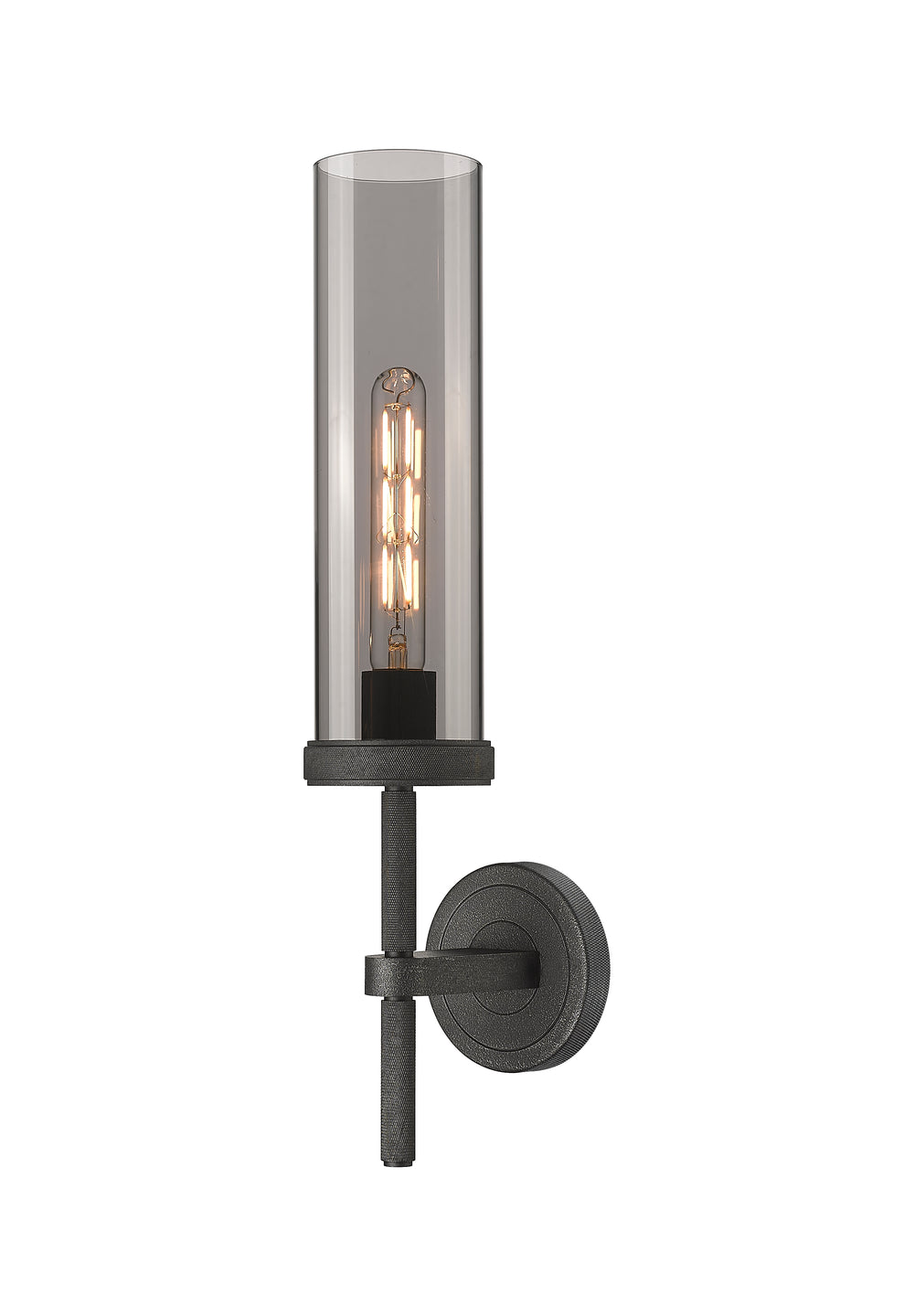 Innovations Lighting Lincoln 12" Sconce - Weathered Zinc Wall Sconces Innovations Lighting Light Smoke ; Glass Type: Smoked  