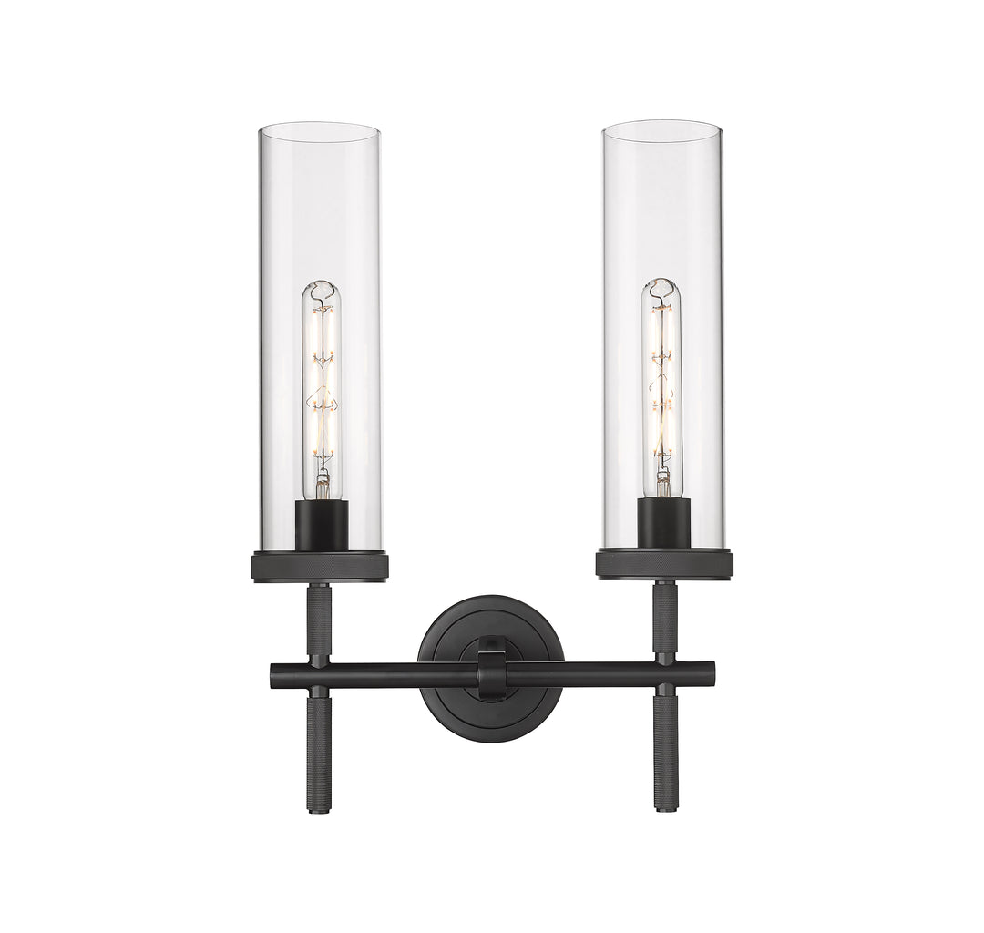 Innovations Lighting Lincoln 12" Bath Vanity Light - Matte Black Vanity Lights Innovations Lighting Clear ; Glass Type: Clear  