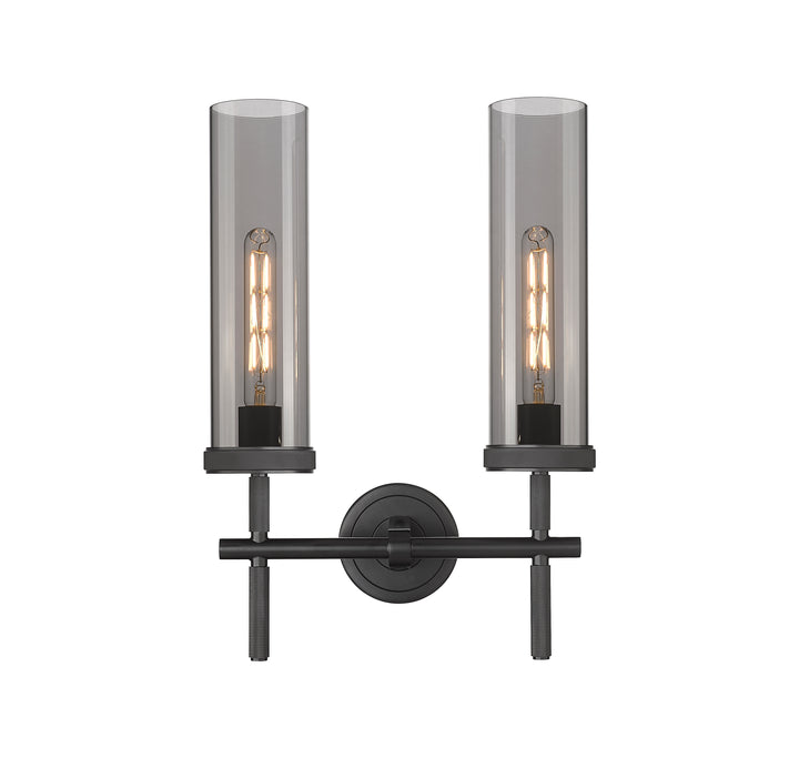 Innovations Lighting Lincoln 12" Bath Vanity Light - Matte Black Vanity Lights Innovations Lighting Light Smoke ; Glass Type: Smoked  