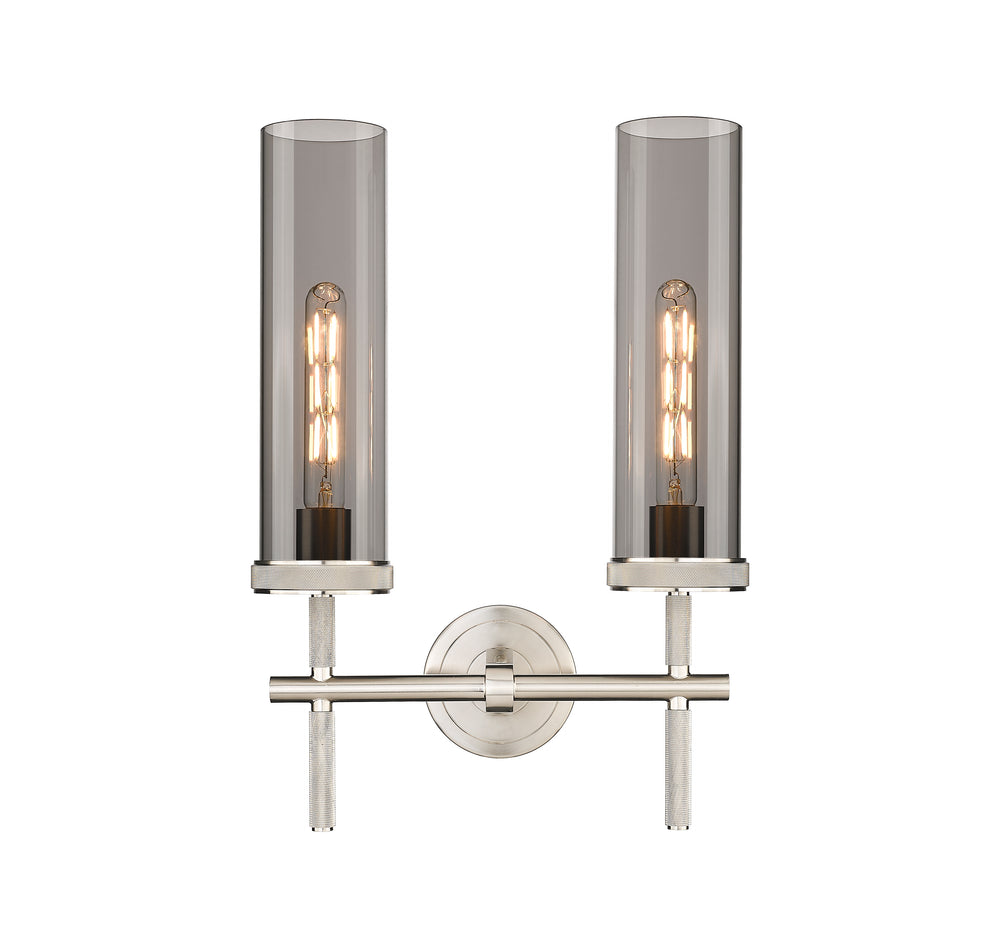 Innovations Lighting Lincoln 12" Bath Vanity Light - Satin Nickel Vanity Lights Innovations Lighting Light Smoke ; Glass Type: Smoked  