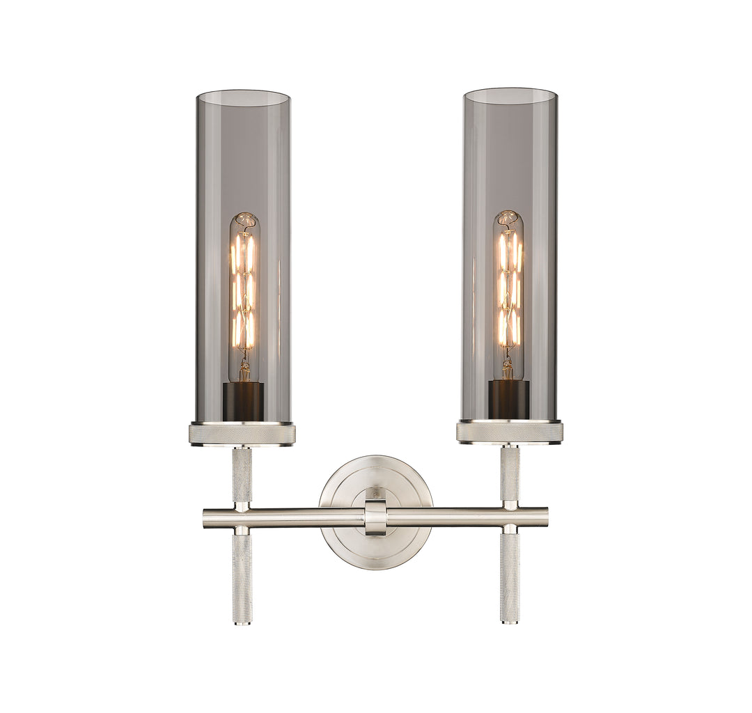 Innovations Lighting Lincoln 12" Bath Vanity Light - Satin Nickel Vanity Lights Innovations Lighting Light Smoke ; Glass Type: Smoked  