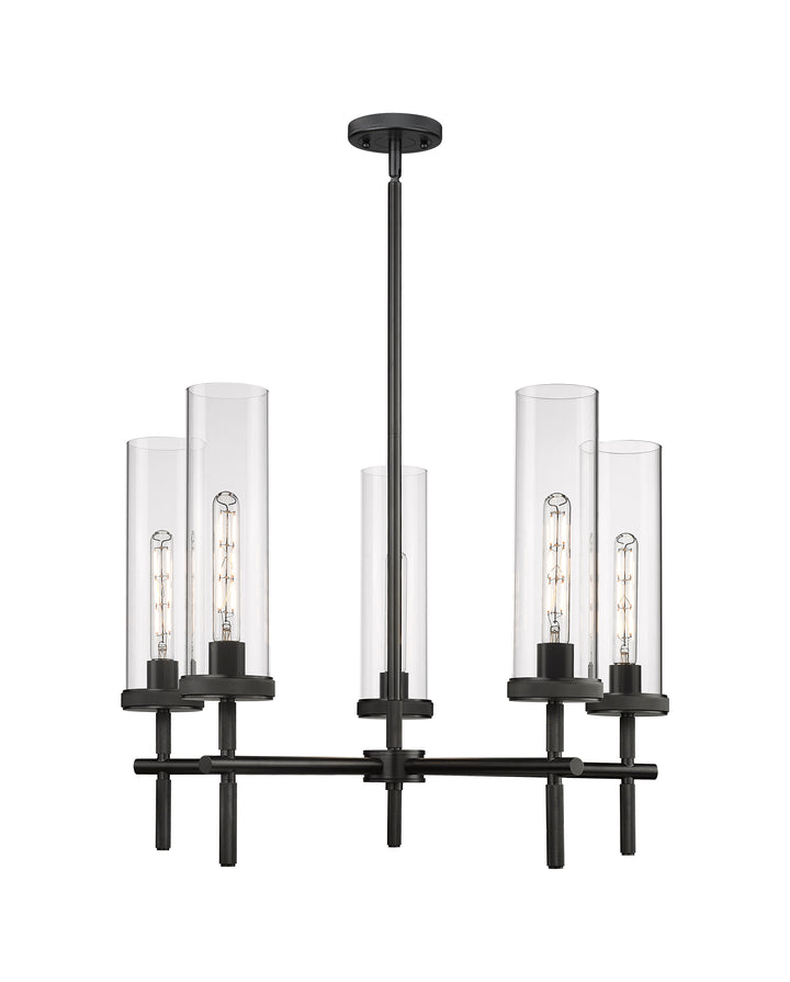 Innovations Lighting Lincoln 12" Chandelier - Matte Black Chandeliers Innovations Lighting Clear ; Glass Type: Clear  