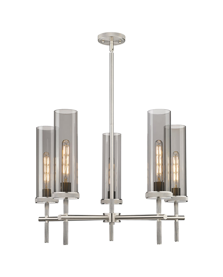 Innovations Lighting Lincoln 12" Chandelier - Satin Nickel Chandeliers Innovations Lighting Light Smoke ; Glass Type: Smoked  