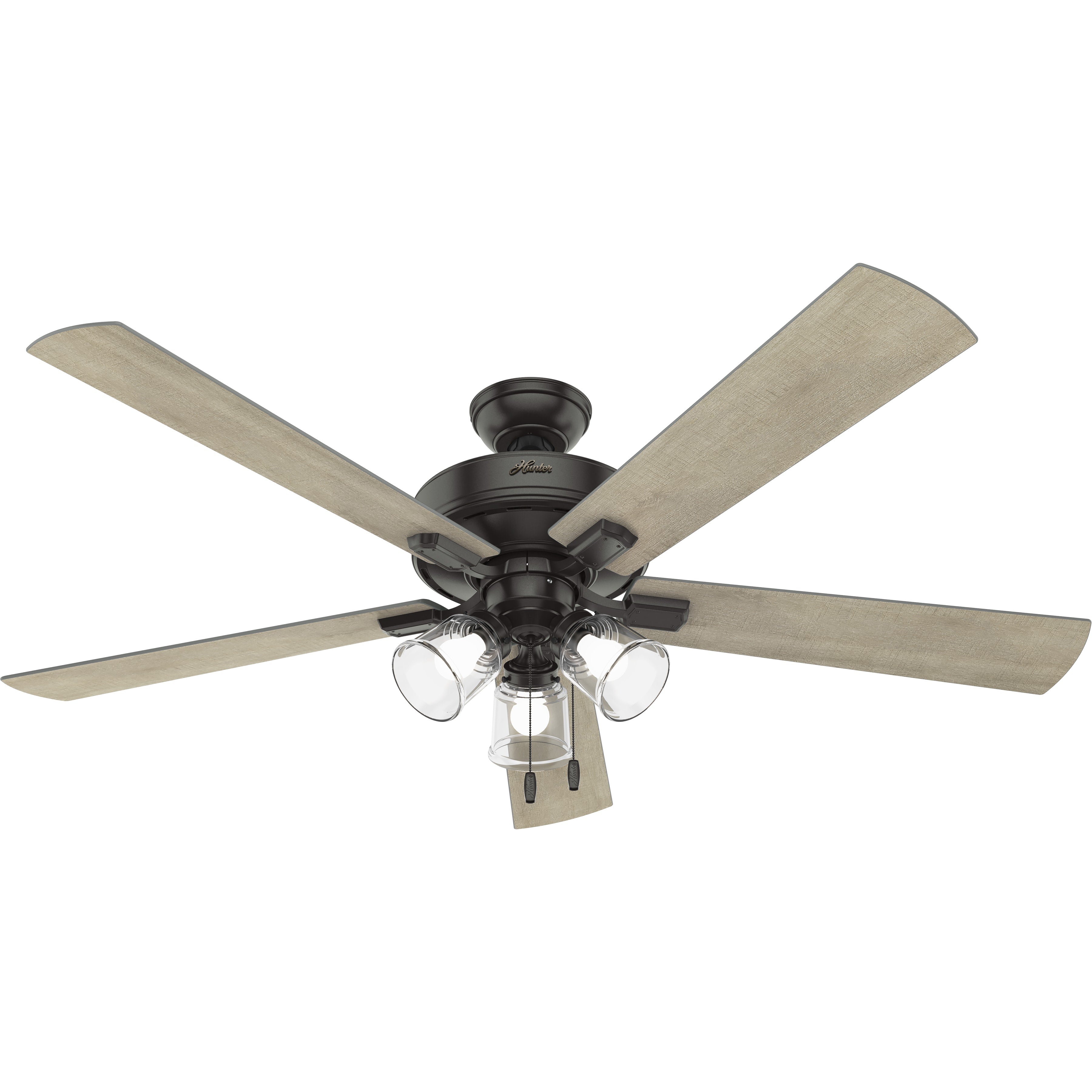 Hunter 60 inch Crestfield Ceiling Fan with LED Light Kit and Pull Chain Ceiling Fan Hunter   