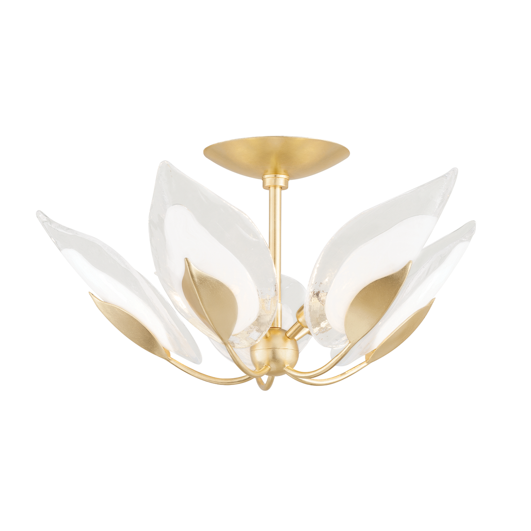 Hudson Valley Lighting Blossom Semi Flush Ceiling Semi Flush Mounts Hudson Valley Lighting Gold Leaf  