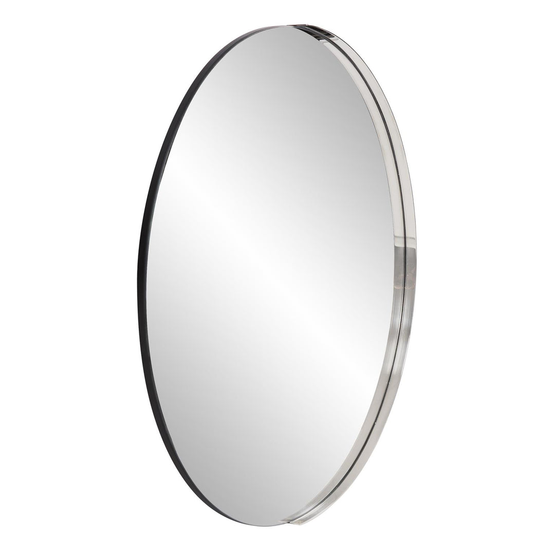 Howard Elliott Collection Dante Stainless Steel Round Silver Mirror Mirrors Howard Elliott Collection   