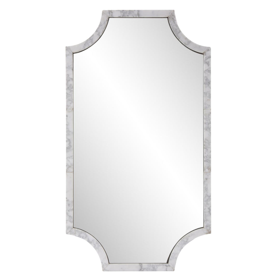 Howard Elliott Collection Makrana Marble Scalloped Mirror Mirrors Howard Elliott Collection   