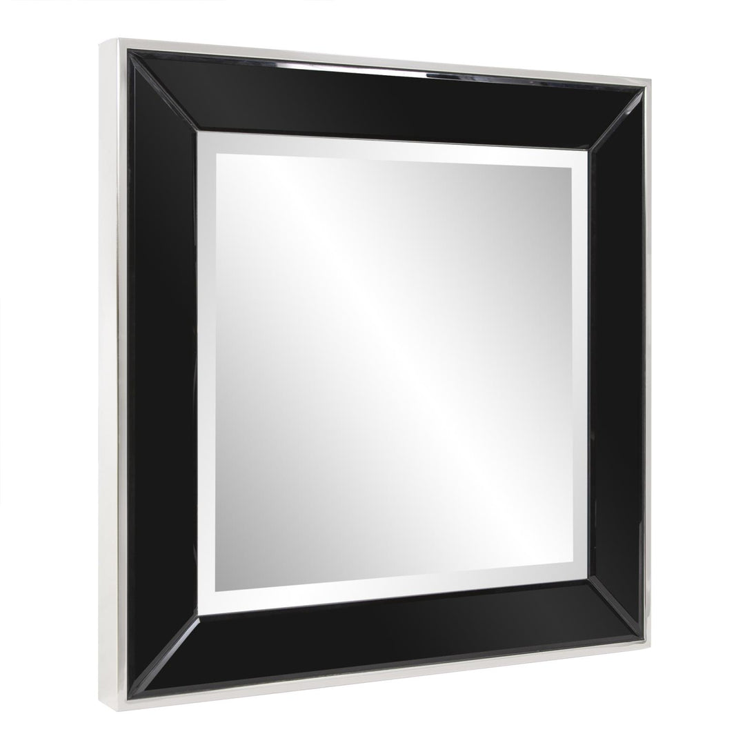 Howard Elliott Collection Square Devon Mirror in Black Mirrors Howard Elliott Collection   