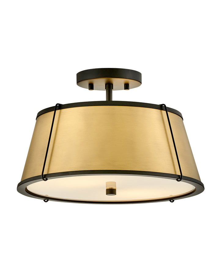 Hinkley Clarke Semi-Flush Mount Ceiling Semi Flush Mounts Hinkley Black with Lacquered Dark Brass accents 15.0x15.0x9.25 