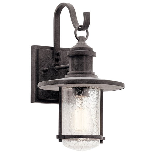 Kichler Riverwood  Outdoor Wall Outdoor Wall Lights Kichler Weathered Zinc 8x14.25 