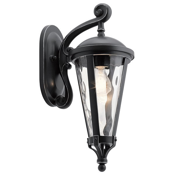 Kichler Cresleigh  Outdoor Wall Outdoor Wall Lights Kichler Black with Silver Highlights 7x18 