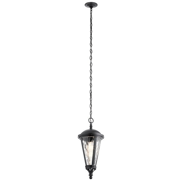 Kichler Cresleigh  Outdoor Hanging Pendant Outdoor Hanging Lights Kichler Black with Silver Highlights 9x21.25 