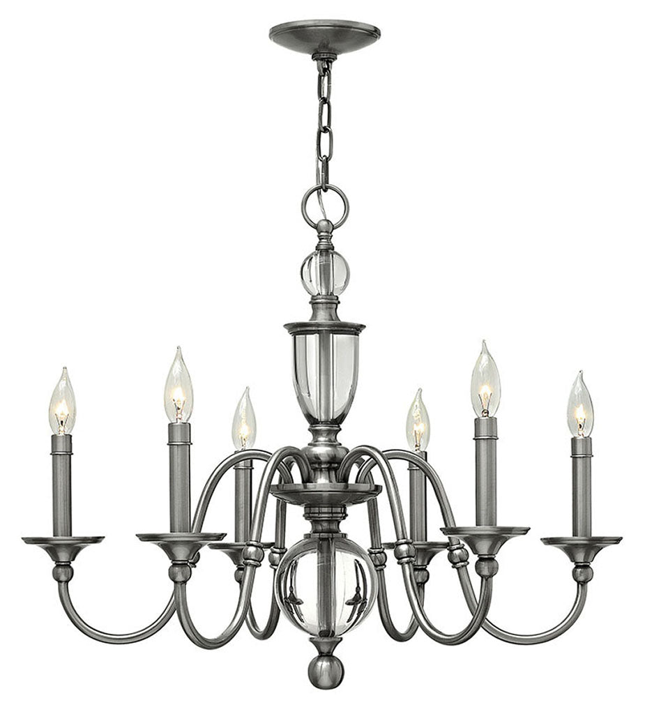 Hinkley Eleanor Chandelier Chandeliers Hinkley Polished Antique Nickel 27.25x27.25x22.75 