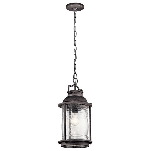 Kichler Ashland Bay  Outdoor Hanging Pendant Outdoor Light Fixture l Hanging Kichler Weathered Zinc 8.75x17.75 