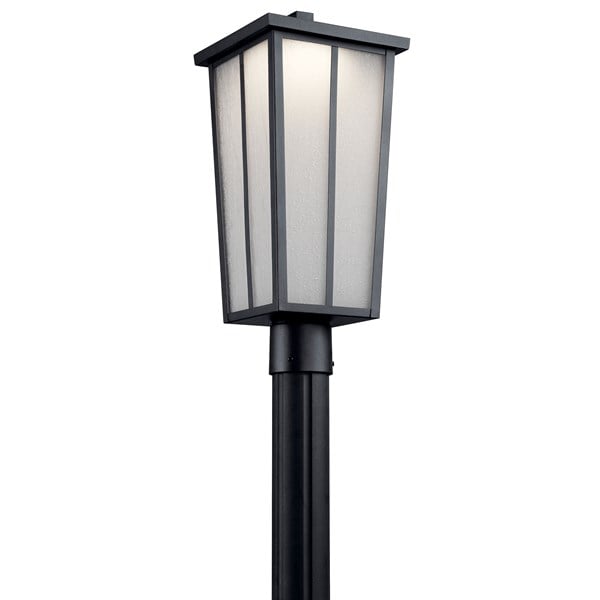 Kichler Amber Valley  Outdoor Post Lantern Pier & Post Mount Lights Kichler Textured Black 8.5x19.75 