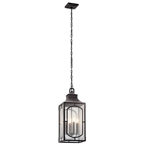 Kichler Bay Village  Outdoor Hanging Pendant Outdoor Light Fixture l Hanging Kichler Weathered Zinc 9.5x24.75 